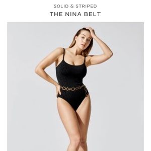 Solid & striped NWT black Jacquard swim suit